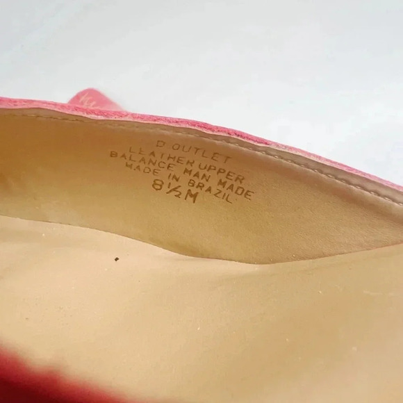 Vintage Danelle Red Leather Stitched Heels Women's Size 8.5 - Picture 6 of 9